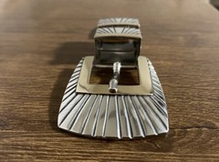 James Reid 14k Gold .925 Sterling Square Ray Belt Buckle Set ✅