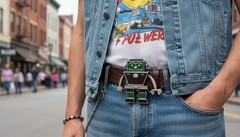 Men Women Silver Metal Fashion Belt Buckle Robot Animation Modern Future Style