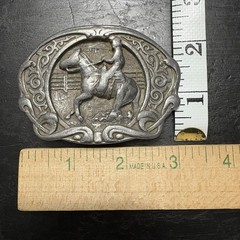 Vintage 1986 Bergamot Brass Works Quarter Horse cowboy belt buckle Made in USA