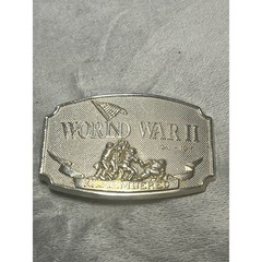 Vintage World War II Remembered Belt Buckle 1990 Iwo Jima Memorial Retro