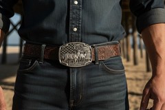 Men Dark Silver Color Metal Belt Buckle Deer Nature Hunter Western Biker Fashion
