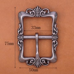 Heavy Duty Flower Pin Center Bar Belt Buckle for Leather Belt Fit 33mm Strap