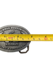 Bull Bustin Belt Buckle Studon Electric & Controls Pewter Tone for 1.75&Prime; Belt