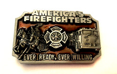 « AMERICA&rsquo;S FIREFIGHTERS » EVER READY & WILLING Men&rsquo;s BUCKLE – Fits a 1 3/4&Prime; BELT