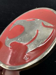 Thundercats Red Silver Enamel Belt Buckle Brass Metal 3.25&Prime; Warner Bros 2005