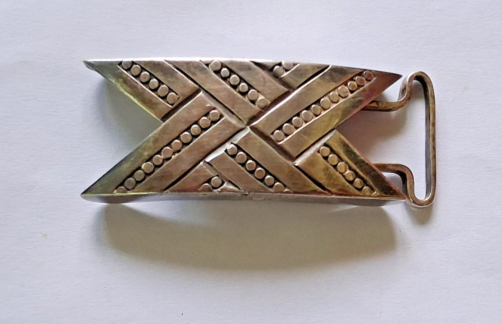 STERLING SILVER 980 TAXCO MEXICO HANDCRAFTED ARTISAN BELT BUCKLE VINTAGE – 20 GR