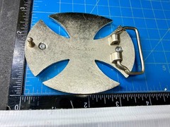 Maltese Celtic Iron Cross Gothic Punk Biker Vibe Cutout Outlined Belt Buckle