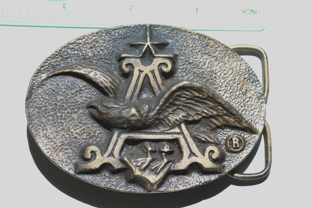Vintage ANHEUSER BUSCH / BUDWEISER BEER, Metal Belt Buckle