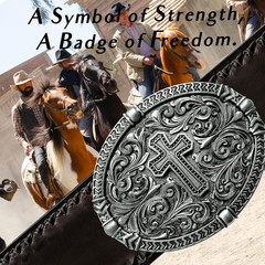 Religious Cross Western Belt Buckles for Men Cowboy Belt Buckle Cowgirl Faith Be