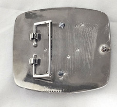 Initial « S » Belt Buckle Alphabet Monogram Chrome Metal Western Letter.