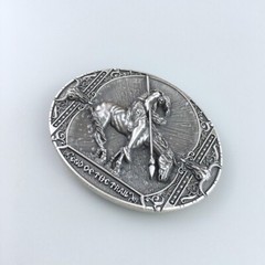Vintage Silver Plated Rodeo Cowboy Western Oval Belt Buckle Boucle de Ceinture