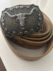 Vintage Western Cowboy Belt – Retro Buckle Printed Belt for Men & Women