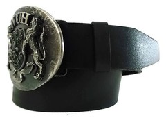 WASHED UP HOLLYWOOD 1.75” LIONS FLEUR HERALDIC OLD SILVER #065VS WUH BELT BUCKLE