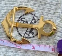 Hermes Cargo 38mm Waist belt buckle polished gold-tone anchor Design New