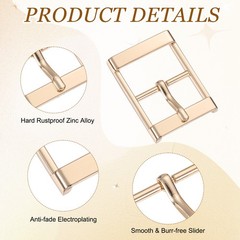 4Pcs Single Prong Belt Buckle 1&Prime; ID Metal Roller Buckle for Belt, Light Gold