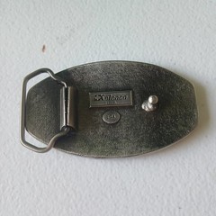 Ariat Western Oval Logo Belt Buckle Silver Tone Metal Men&rsquo;s 1.5in MPN 634