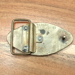 70s Western Baron Ford Car Truck Logo Solid Brass Belt Buckle