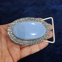 Handmade Belt Buckle For Men&rsquo;s Silver Plated Gemstone Men&rsquo;s Vintage Accessories