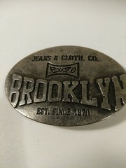 Brooklyn Jeans & Clothing Co. Brand Belt Buckle Metal Silver Gray BX70 Adult