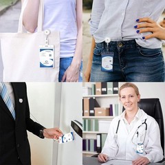 Transparent Metal Sturdy Portable Transparent Rotatable Metal Clip ID Badge Reel