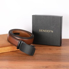 SENDEFN Men&rsquo;s Leather Belt Automatic 32&Prime; to 46&Prime; Waist Adjustable, Z-brown-20