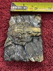 Belt buckle « Fenrir Wolf », Animal Brass belt buckle; Werewolf belt buckle