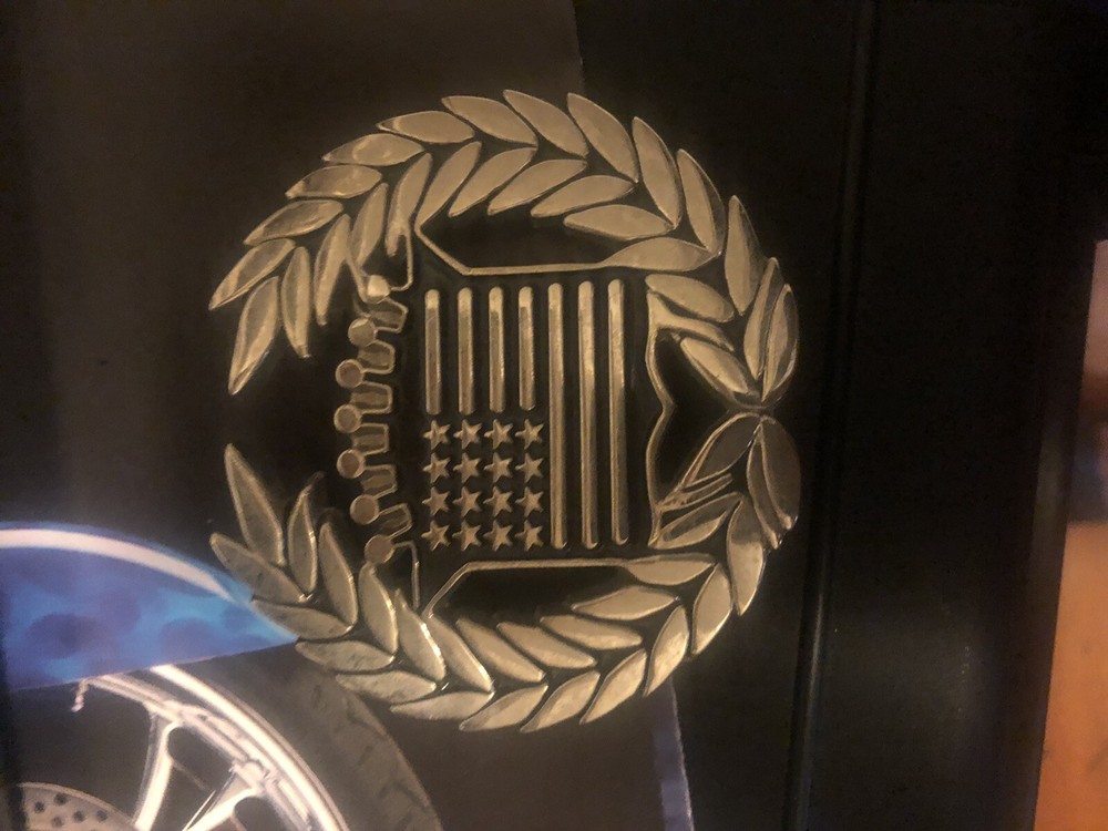 Vintage Famous Stars And Straps Cadillac American Flag Stripes Bars Belt Buckle