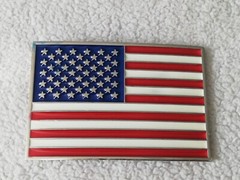Patriotic American USA Flag Silver Red Metal Belt Buckle Unisex New.