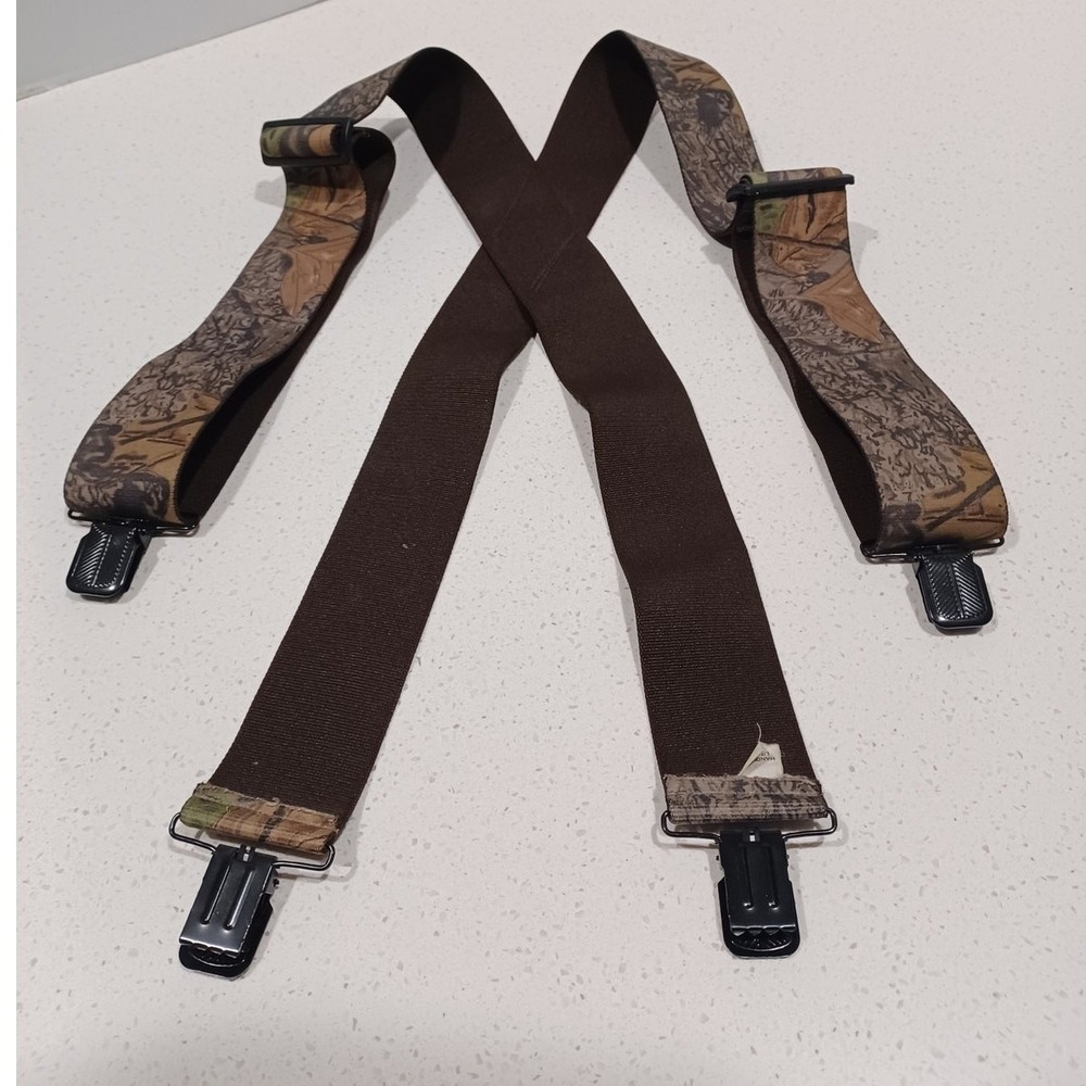 X-Style Clip-on Suspenders Camouflage Browm
