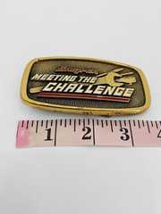 Vintage BTS Snap-on Tools Meeting The Challenge Solid Brass Belt Buckle SSX 1709
