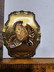Vintage 70s Brass 3D Quail Bird Belt Buckle Raintree Jewelry & Co Western Cowboy