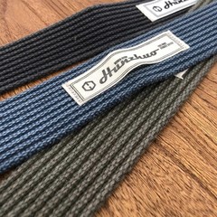 Vintage Style mens canvas belt，Designer Double Buckle L（37-40）, Wash-black