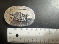 Flying Eagle Silver Metal Finish Belt Buckle