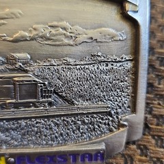 Vintage Collectible Fusion Flexstar Farm Glasses Silver Tone Metal Belt Buckle