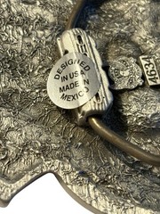 Horseshoe 8 Ball Belt Buckle Checkered Flags Gambling Pewter NOS READ American