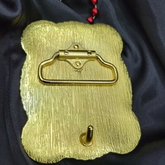 Western belt buckle 3.5 X 4 inches gold red for 2&Prime; belt zinc alloy bling