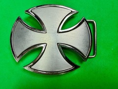 Maltese Celtic Iron Cross Gothic Punk Biker Vibe Cutout Outlined Belt Buckle