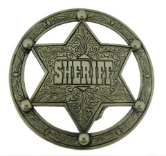 Bull Longhorn Lonestar Deputy Sheriff Chief Badge Belt Buckle Western Cowboy Cop
