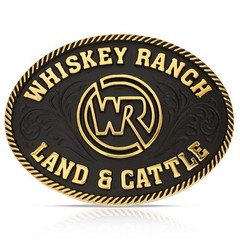 Montana Silversmiths Attitude Whiskey Ranch WR Whiskey Bent Western Belt Buckle