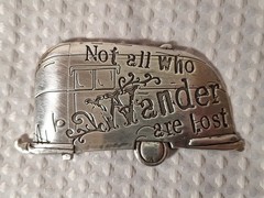 Not All Who Wonder Are Lost Metal Belt Buckle Camping Travel Camper Trailer