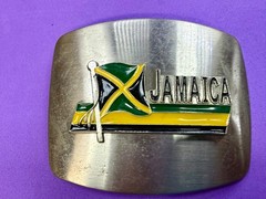 Jamaican Country Flag Jamaica Rasta Rastafarian Patriotic Belt Buckle
