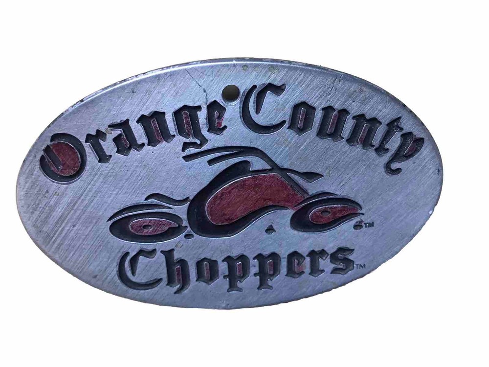 2004 West Coast Choppers Belt Buckle Brushed Steel & Black/Red