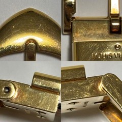 Louis Vuitton Pre-Owned Men&rsquo;S Leather Belt Gold Black