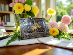 Silver Gold Plated Horse Head Caballo Western Rodeo Belt Buckle Hebilla Vaquera