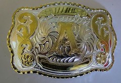 NEW INITIAL  » A  » RODEO BIG COWBOY WESTERN BELT BUCKLE