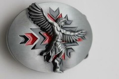Men Buckle Silver Metal Native Warrior Dance Indian Casual Day Western Fashion