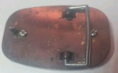 Vintage Embossed Western Style cowboy Belt Buckle with Blue/white Polished Stone