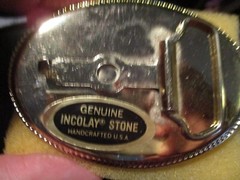 TROUT SARDONYX STONE VINTAGE BELT BUCKLE INCOLAY STUDIOS BRAND NEW NIB RARE FISH