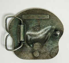 Jumbo Elephant western belt buckles pewter 1978 Bergamot Brass Works 3 inch