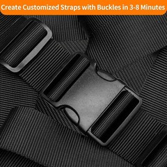 Heavy-Duty Buckle Straps Set 6-Pack Plastic Nylon Webbing for DIY Outdoor Gear